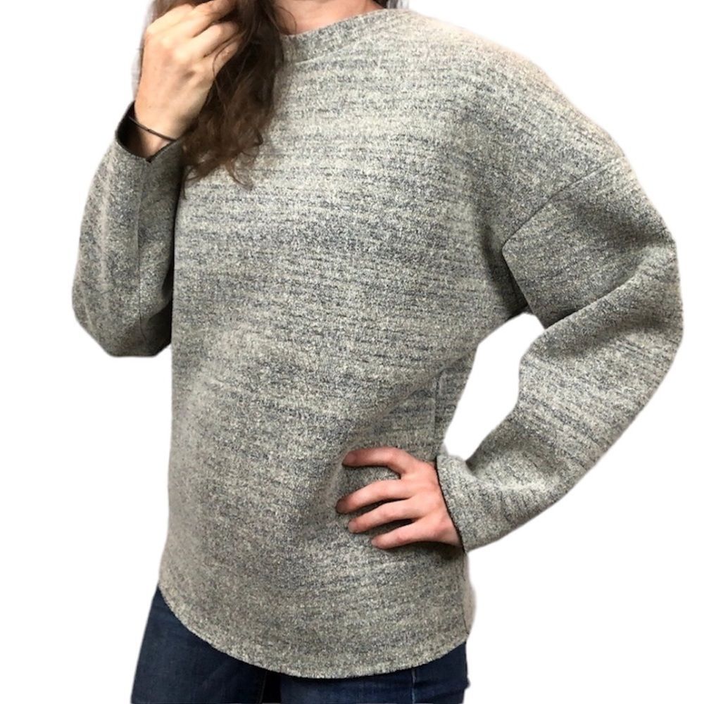 & Other Stories Gray Cream Scuba Pullover